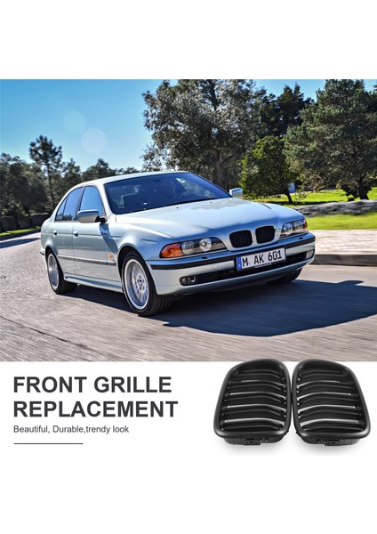 Ön Tampon Böbrek Izgarası Yedek Çift Çıta Izgaraları Bmw E39 5 Serisi 525 528 1995-2004 Mat Siyah (Yurt Dışından) fırsatları