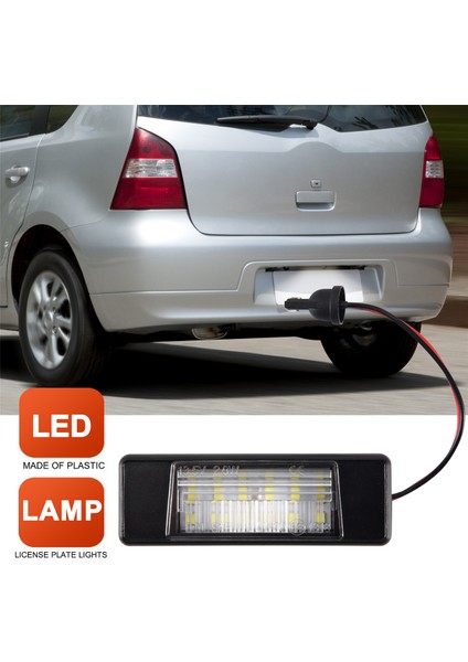 2 Adet Araba 18LEDS Plaka Işıkları Plastik Nissan Qashqai X-Trail Juke Primera Parlak LED Numarası Plaka Işığı (Yurt Dışından)