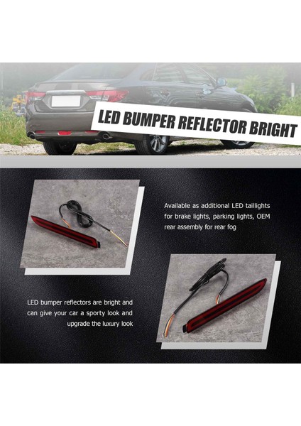 Toyota Camry 2006-2014 Için LED Tampon Reflektör Parlak Kırmızı Lens Fren Lambaları (Yurt Dışından)