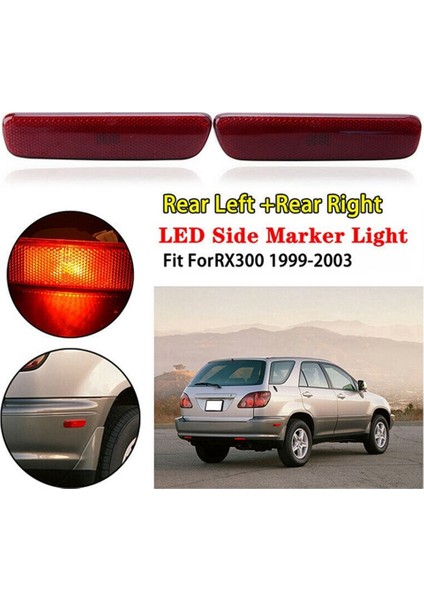 2x Lexus RX300 1999-2003 IS300 2001-05 Arka Tampon Reflektör Kırmızı LED Yan Sinyal Marker Işık 8175048010 8176048010 (Yurt Dışından)