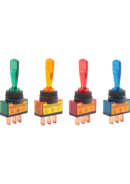 4pc 12V Dc 20A Işık Aydınlatmalı Geçiş Anahtarı Kontrol Araba Tekne Dash Spst Açık/kapalı (Yurt Dışından)