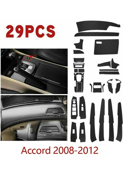 Honda Accord 2008-2012 Için Karbon Fiber Stil Araç Iç Kiti Kapak Trim 29 Adet (Yurt Dışından) fiyatları