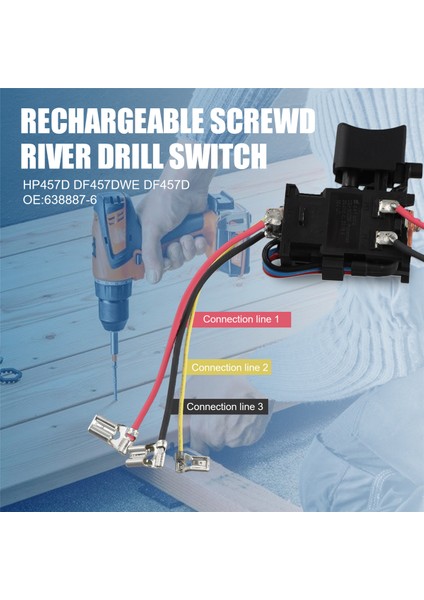 Makita HP457D DF457DWE DF457D HP347D DF347D HP457 DF347DWE Akülü Tornavida Matkap Için Anahtar (Yurt Dışından) fırsatları