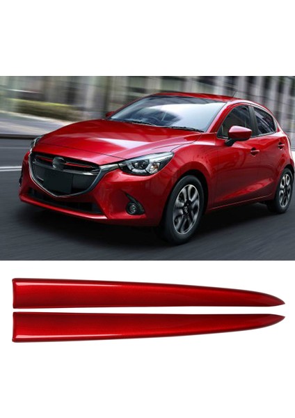 Araba Ön Izgara Izgara Kapağı Trim Kalıplama Mazda 2 Demio 2015-2017 Dj Dl Mazda2 Hatchback Sedan Styling Kırmızı (Yurt Dışından) fiyatları
