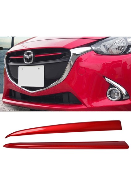 Araba Ön Izgara Izgara Kapağı Trim Kalıplama Mazda 2 Demio 2015-2017 Dj Dl Mazda2 Hatchback Sedan Styling Kırmızı (Yurt Dışından) modelleri