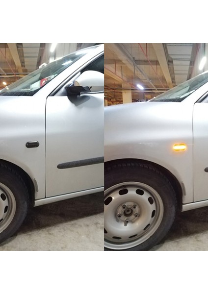 Araba Dinamik Su Işık LED Foliate Dönüş Sinyali Volkswagen Bora Golf 3 4 Passat 3bg Polo Sb6 Siyah (Yurt Dışından)
