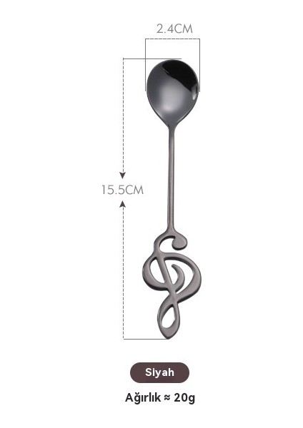 304 Paslanmaz Çelik Müzik Sembolleri Yaratıcı Kahve Kaşığı (Yurt Dışından)