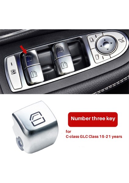 Araba Sol Sürücü Kapı Pencere Anahtarı Tamir Düğme Kapağı 2059056811 Mercedes-Benz C-Class W205 Glc W253 2015-2021 No.3 (Yurt Dışından)
