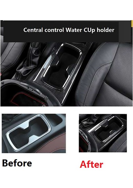 Nissan Navara Için NP300 2016-2019 Karbon Fiber Araba Ön Su Bardağı Tutucu Koruyucu Krom Çerçeve Trim Etiket Aksesuarları (Yurt Dışından) modelleri