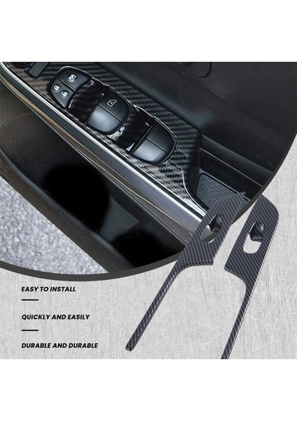 Nissan Navara Için NP300 2016-2019 Araba Pencere Camı Kaldırma Anahtarı Düğmesi Paneli Kapak Trim Etiket Aksesuarları, Karbon Fiber (Yurt Dışından) modelleri