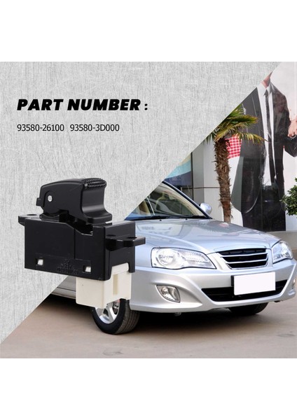 Yolcu Yan Elektrikli Cam Anahtarı Hyundai Elantra Sonata Kia Rio 93580-3D000 (Yurt Dışından)