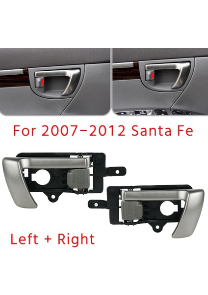 Sol + Sağ Yan Iç Iç Kapı Kolu 2007-2012 Hyundai Santa Fe Için Gri Düğmeli 82610-2B010 82620-2B010 (Yurt Dışından) fiyatları