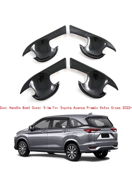Karbon Fiber Araba Kapı Kolu Kase Kapağı Trim Çerçeve Kapı Kolu Çıkartmalar Toyota Avanza Premio Veloz Çapraz 2022 + (Yurt Dışından) modelleri