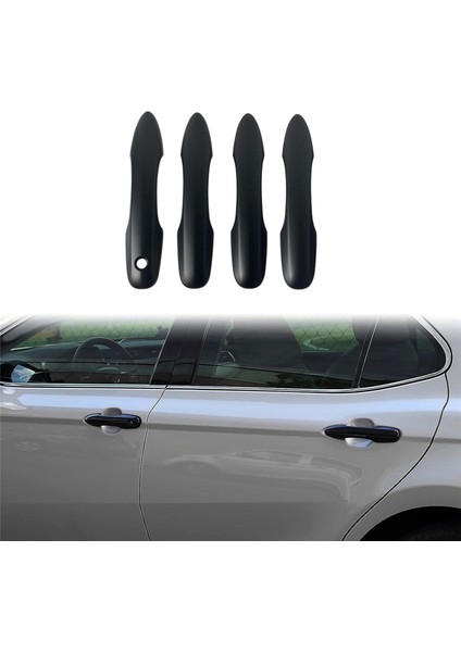 Toyota Camry 2018-2023 Corolla 2020-2023 Için Araba Kapı Kolu Kapak Trim Aksesuarları (Akıllı Anahtar Delikleri Yok, Mat Siyah) (Yurt Dışından)