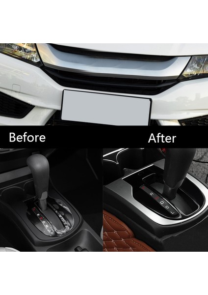Abs Krom Araba Merkezi Konsol Vites Kolu Kutusu Paneli Kapak Trim Otomotiv Iç Honda City 2014-2019 Için (Yurt Dışından)