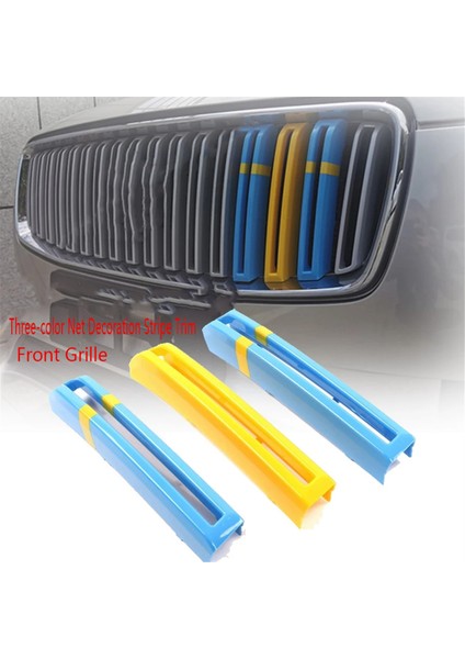 Ön Izgara Üç Renkli Net Dekorasyon Şerit Ağ Çıkartmaları Merkezi Izgara Kapağı Trim Volvo XC90 2015-2019 B (Yurt Dışından) fiyatları