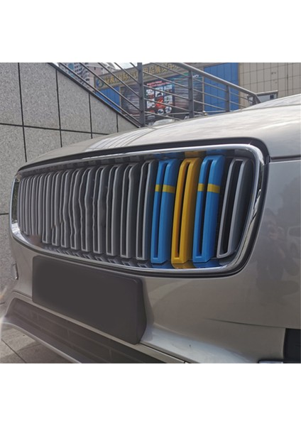 Ön Izgara Üç Renkli Net Dekorasyon Şerit Ağ Çıkartmaları Merkezi Izgara Kapağı Trim Volvo XC90 2015-2019 B (Yurt Dışından) modelleri