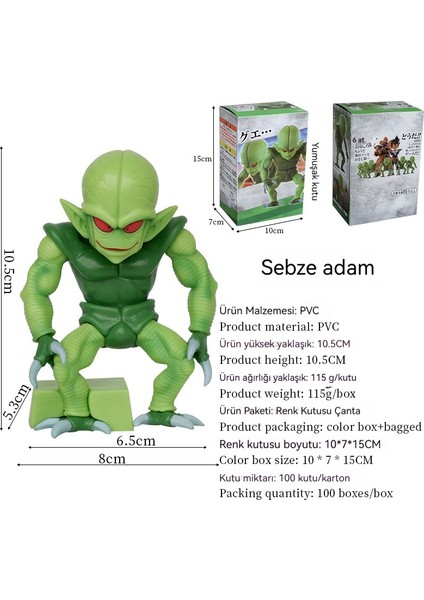 11 cm Saiyan Toprak Sebze Süsleri Kutulu (Yurt Dışından)