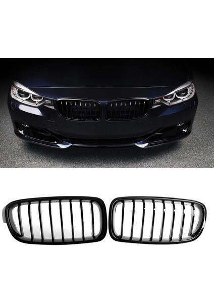 Ön Böbrek Izgarası-Bmw 3 Serisi F30 F31 F35 2012-2018 (Tek Çıta Parlak Siyah Izgara, 2-Pc Set) (Yurt Dışından) modelleri