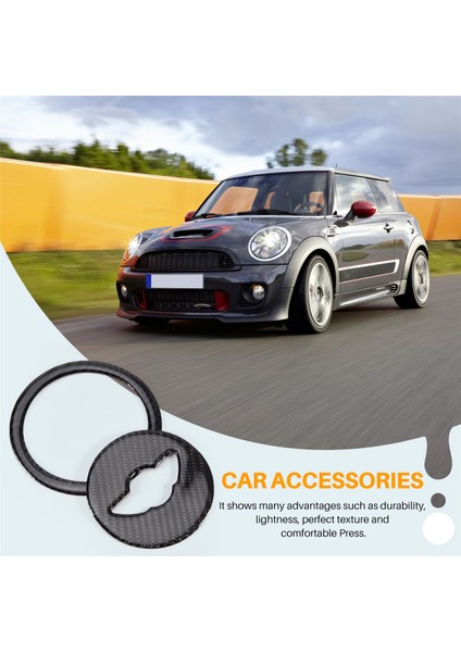 Mini Cooper R55 R56 R Serisi Aksesuarları Için Karbon Fiber Direksiyon Kapağı Etiket (Yurt Dışından) fırsatları