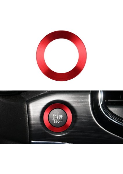 Araba Motoru Çalıştırma Durdurma Düğme Kapağı Trim Jeep Grand Cherokee 2014-2021 Aksesuarları Kontak Düğmesi Çıkartma, Kırmızı (Yurt Dışından) modelleri