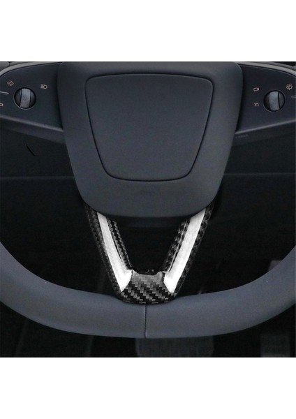 Araba Direksiyon Kılıfı Trim Etiket Karbon Fiber Tesla Model 3 Highland 2024 Model3 Iç Aksesuarlar (Yurt Dışından) fırsatları