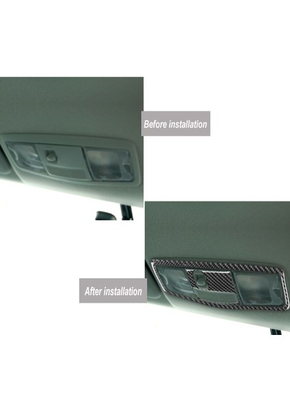 Mitsubishi Lancer 2008-2015 Için Karbon Fiber Araba Ön Okuma Işığı Panel Lambası Etiket Kapak Trim Çerçeve Aksesuarları, A (Yurt Dışından) modelleri