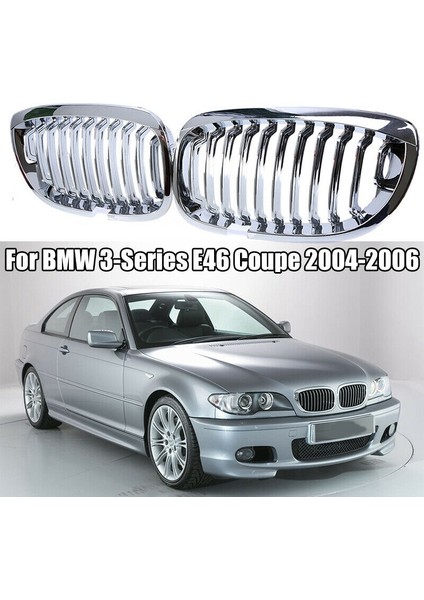 -Bmw E46 3 Serisi Coupe Cabrio 2 Kapılı Lcı 2003-2006 Için Ön Kaput Merkezi Böbrek Izgara Izgarası (Krom, Tek Hat) (Yurt Dışından) fiyatları