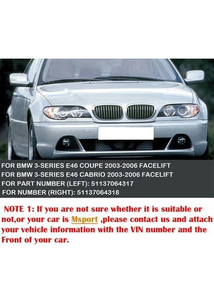 -Bmw E46 3 Serisi Coupe Cabrio 2 Kapılı Lcı 2003-2006 Için Ön Kaput Merkezi Böbrek Izgara Izgarası (Krom, Tek Hat) (Yurt Dışından) fırsatları