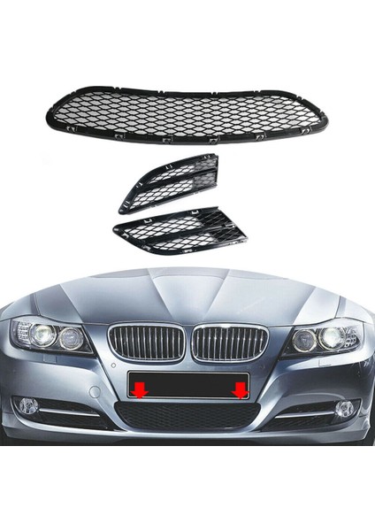 Araç Seti 3 Ön Alt Tampon Izgarası Izgarası-Bmw 3 Serisi E90 E91 325I 328I 335I (Yurt Dışından) modelleri