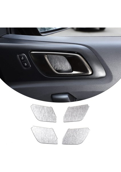 Ford Ranger 2015+ Için Alüminyum Alaşım Araba Iç Kapı Kolu Kase Kapağı Trim Koruyucu Etiket Iç Aksesuarlar, Gümüş (Yurt Dışından)