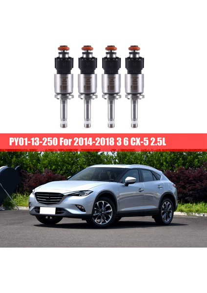 4 Adet Yakıt Enjeksiyon Enjektörü PY01-13-250 PY0113250 2014-2018 Mazda 3 6 Cx-5 2.5l Için (Yurt Dışından) fiyatları