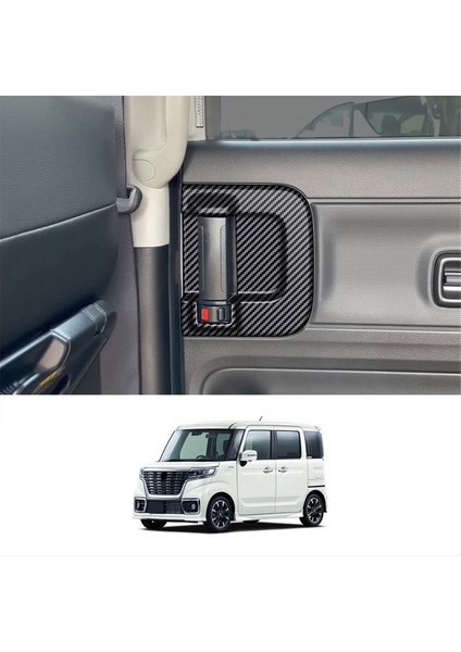 Araba Orta Kapı Iç Kolu Çerçeve Trim Etiket Suzuki Spacıa Için Özel MK04 2017-2024 Araba Aksesuarları Karbon Fiber (Yurt Dışından) fiyatları
