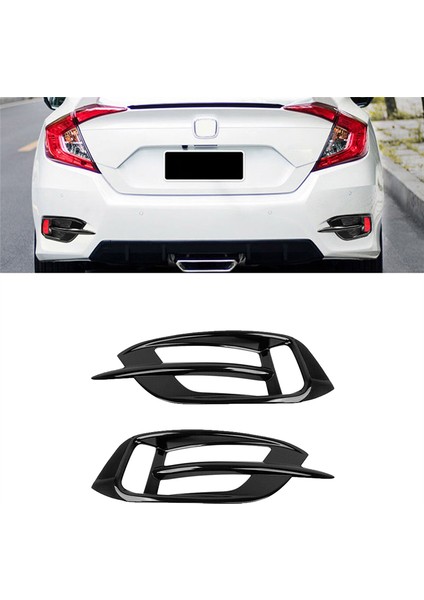 1 Çift Araba Arka Tampon Sis Lambası Lambası Kapağı Trim Honda Civic 10TH 2016-2019 Parlak Siyah Sis Lambası Çerçevesi (Yurt Dışından) fiyatları