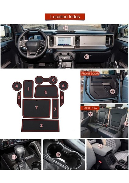 Ford Bronco Aksesuarları Için 2 Kapı Iç Bardak Tutucu Ekler, 2021 2022 Ford Bronco Için Merkezi Konsol Astar Paspaslar (Yurt Dışından) fırsatları