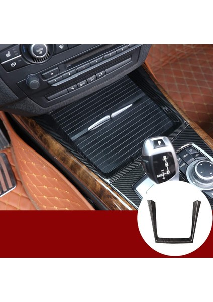 Karbon Fiber Araba Merkezi Konsol Bardak Tutucu Şerit Trim-Bmw X5 E70 X6 E71 2008-2013 (Yurt Dışından)