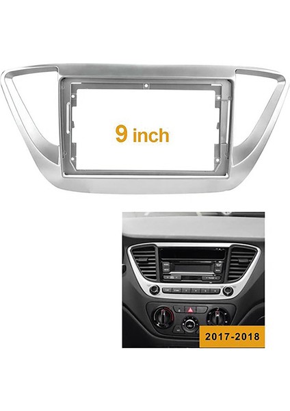 2din 9 Inç Araba Stereo Radyo DVD Paneli Facia Çerçeve Trim Hyundai Solaris 2 Accent Verna 2017-2018 (Yurt Dışından) fiyatları