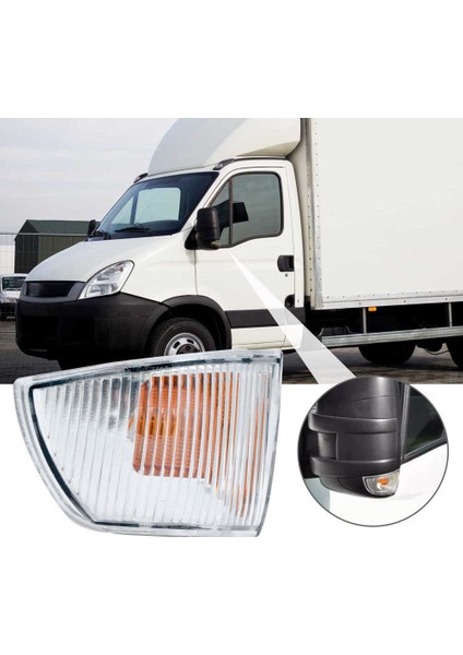 1 Çift Araba Kanat Ayna Göstergesi Lens Lambası Yan Ayna Dönüş Sinyali Kapağı Ampuller Olmadan Iveco Daily 2006-2011 (Yurt Dışından)