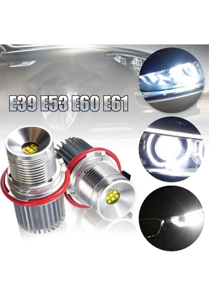 2 Adet 45W Beyaz LED Araba Melek Gözü LED Işaretleyici Işık Halkası Ampul Far Ampulü -Bmw E39 E53 E60 E61 (Yurt Dışından)