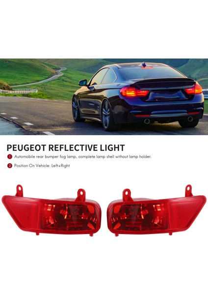 Araba Arka Tampon Sis Farları Yansıtıcı Işıklar Peugeot 3008 2009 2010 2011 2012 2013 2014 2015 5.0 2 R (Yurt Dışından) fırsatları