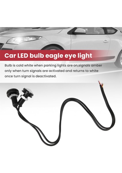 4 Adet Araba 12V 23MM Çift Renkli Switchback 4014 12 LED Drl Kartal Göz Gündüz Işığı (Yurt Dışından)