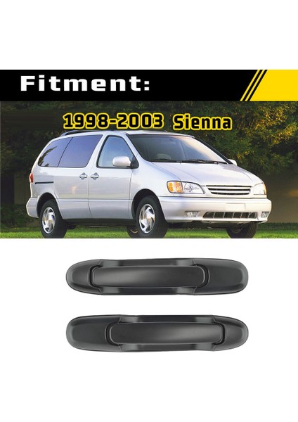 Arka Dış Dış Sürgülü Kapı Kolu 1 Çift Set 1998-2003 Toyota Sienna Sürücü ve Yolcu Tarafı Siyah (Yurt Dışından)