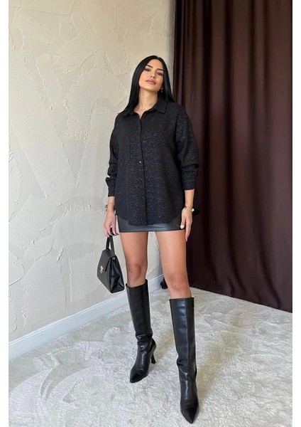 Siyah Işıltılı Gömlek fiyatları
