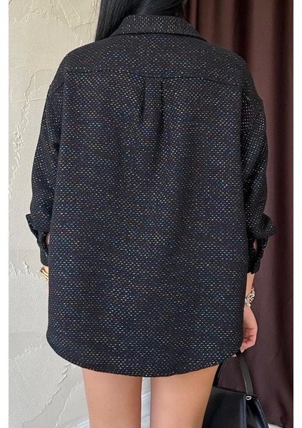 Siyah Işıltılı Gömlek fırsatları