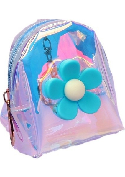 Çiçek Kız Şeffaf Mini Küçük Okul Çantası Moda Fermuarlı Bozuk Para Cüzdanı (Yurt Dışından)