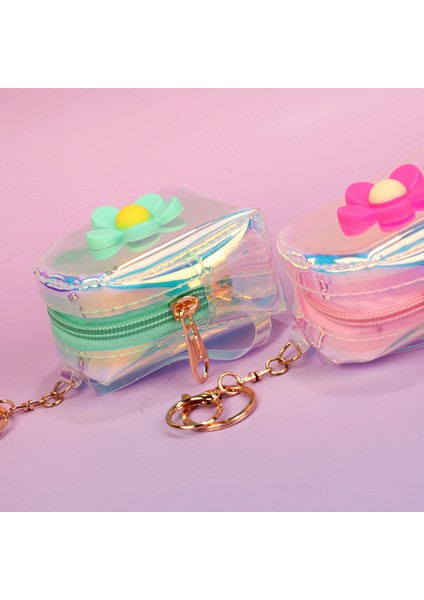 Çiçek Kız Şeffaf Mini Küçük Okul Çantası Moda Fermuarlı Bozuk Para Cüzdanı (Yurt Dışından) fiyatları