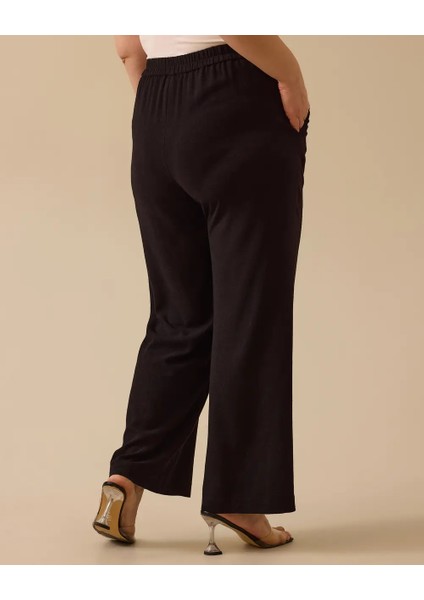 Büyük Beden Düğmeli Bol Paça Pantolon Gala-Xi fiyatları