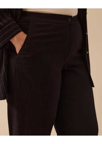 Büyük Beden Düğmeli Bol Paça Pantolon Gala-Xi modelleri