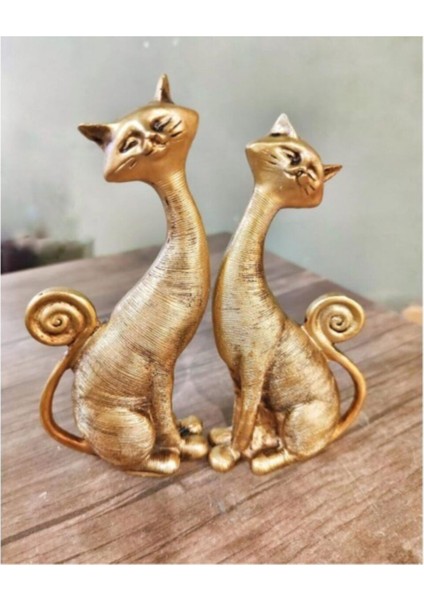 Dekoratif Ikili Kedi Figürü Biblo fiyatları