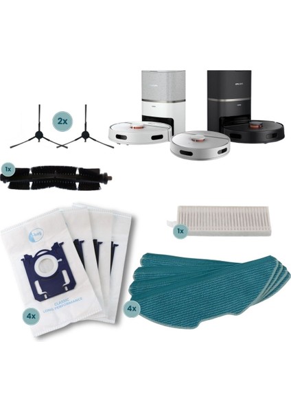 Philips Homerun 3000 Serisi XU3000, XU3100, XU3110 ile Uyumlu Robot Süpürge Aksesuar Seti